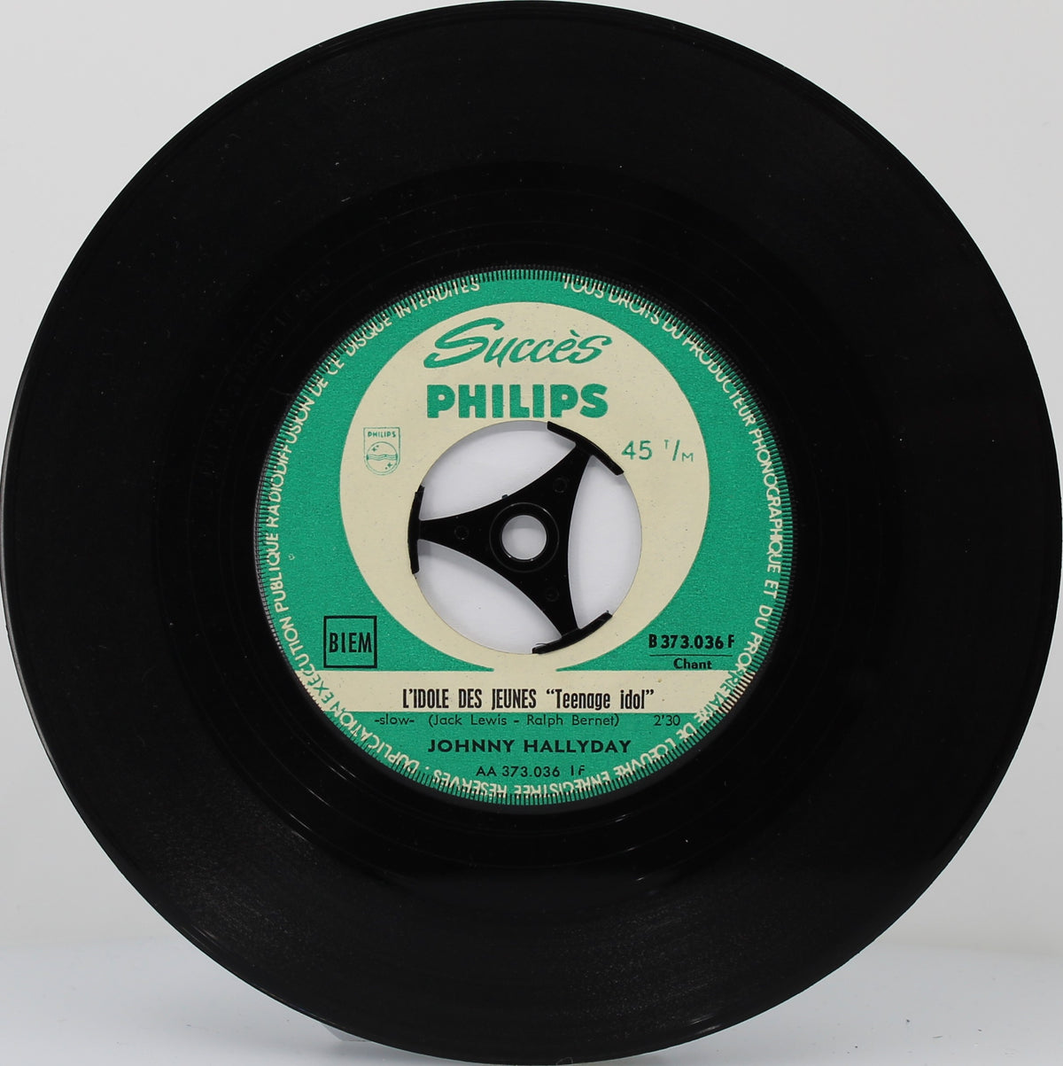 Johnny Hallyday ‎– L&#39;Idole Des Jeunes, Vinyl, 7&quot;, 45 RPM, Single, Jukebox, France 1962