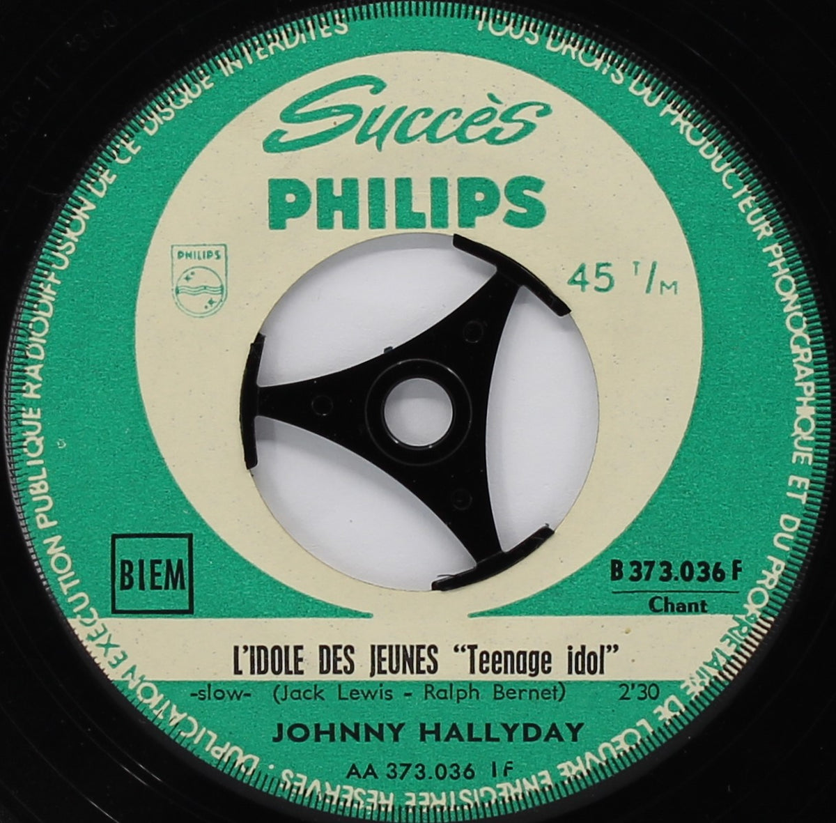 Johnny Hallyday ‎– L&#39;Idole Des Jeunes, Vinyl, 7&quot;, 45 RPM, Single, Jukebox, France 1962