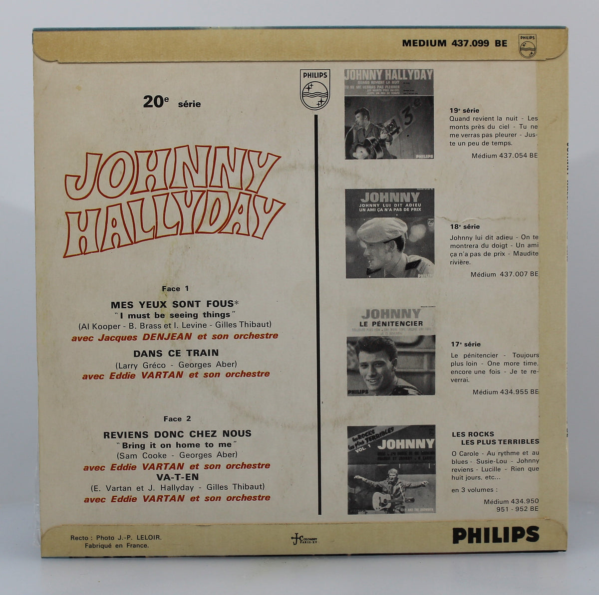 Johnny Hallyday ‎– Mes Yeux Sont Fous, Vinyl, 7&quot;, 45 RPM, EP, Mono, France 1965