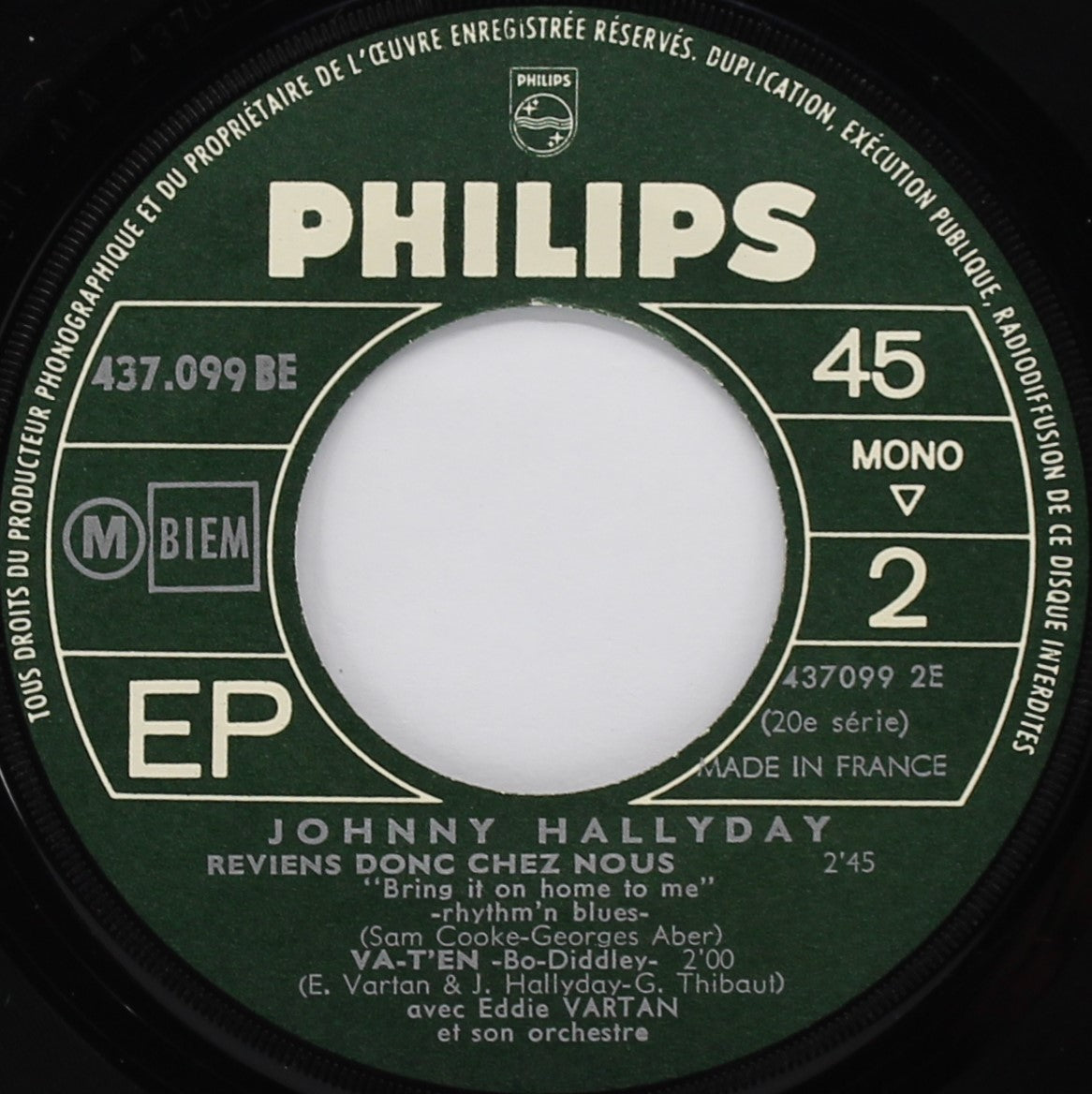 Johnny Hallyday ‎– Mes Yeux Sont Fous, Vinyl, 7&quot;, 45 RPM, EP, Mono, France 1965