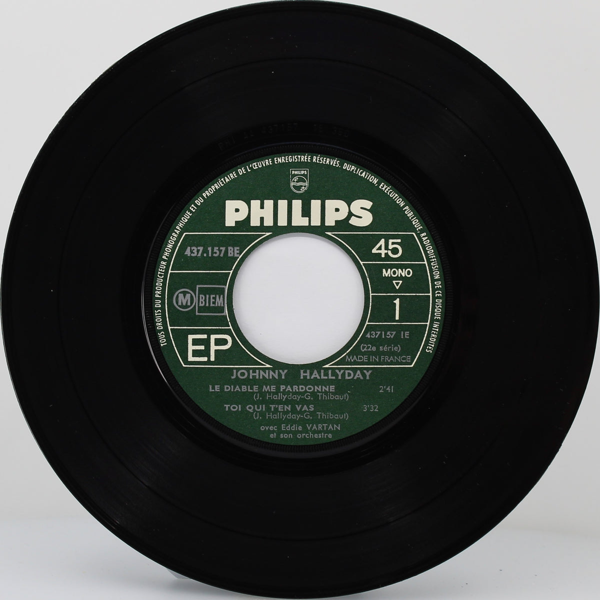 Johnny Hallyday – Le Diable Me Pardonne, Vinyl, 7&quot;, 45 RPM, EP, Mono, France 1965