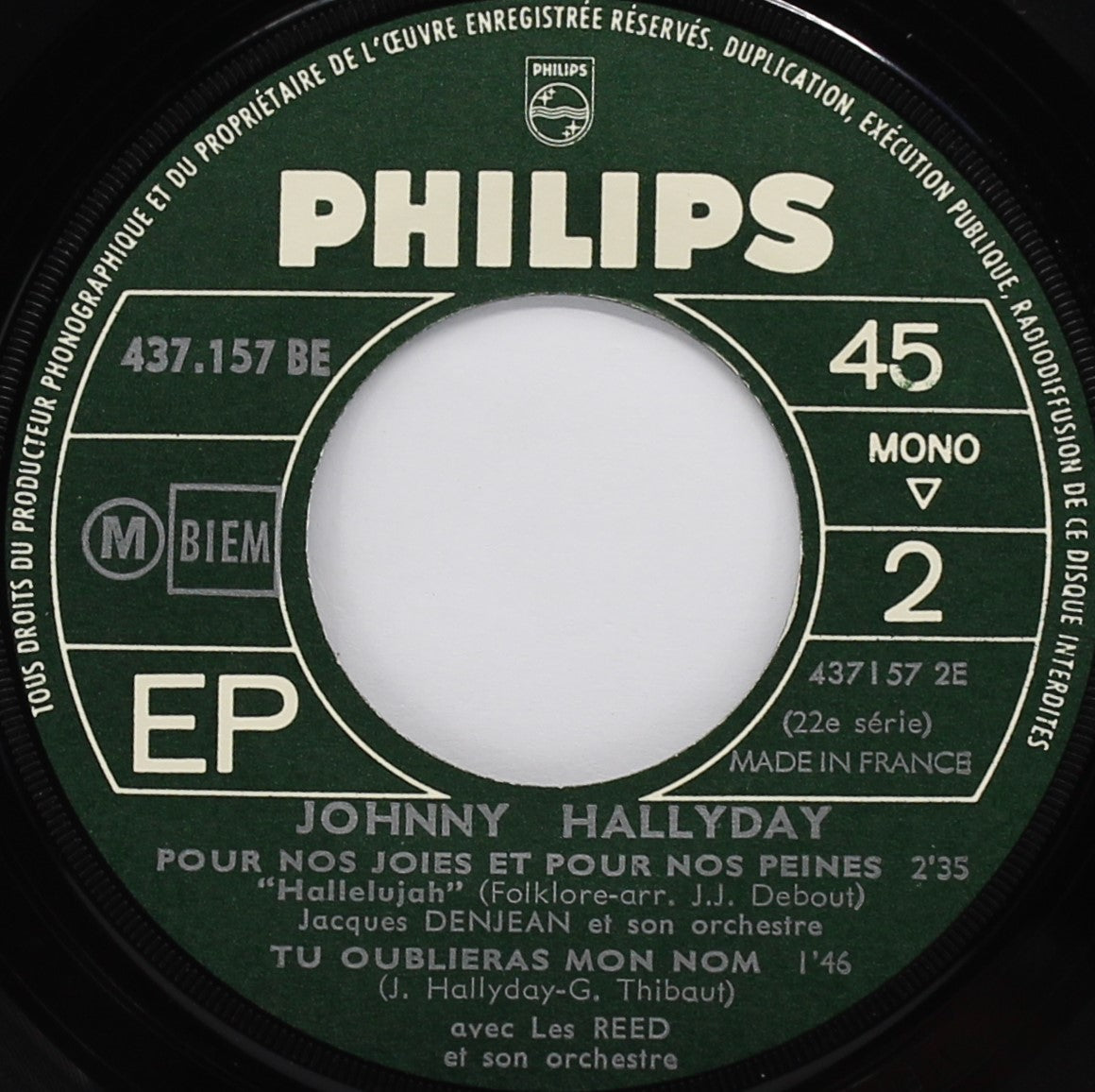 Johnny Hallyday – Le Diable Me Pardonne, Vinyl, 7&quot;, 45 RPM, EP, Mono, France 1965