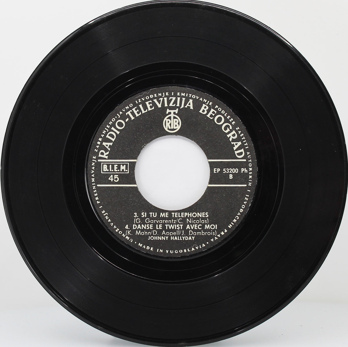 Johnny Hallyday ‎– Twist, Vinyl, 7&quot;, EP, Yugoslavia 1964