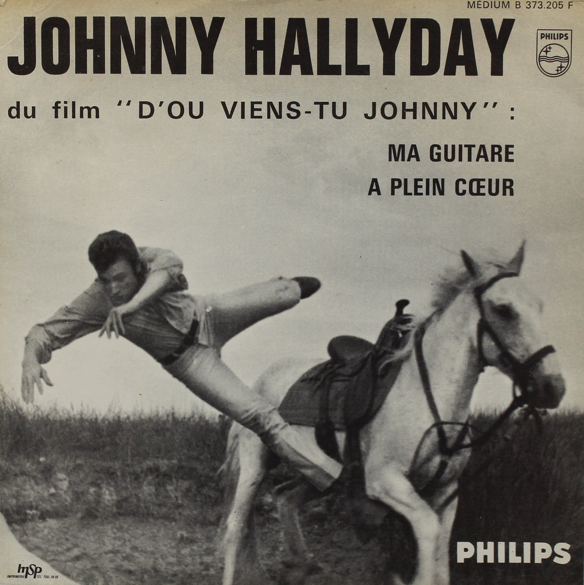 Johnny Hallyday – Ma Guitare / À Plein Cœur, Vinyl, 7&quot;, 45 RPM, Single, Jukebox, France 1963