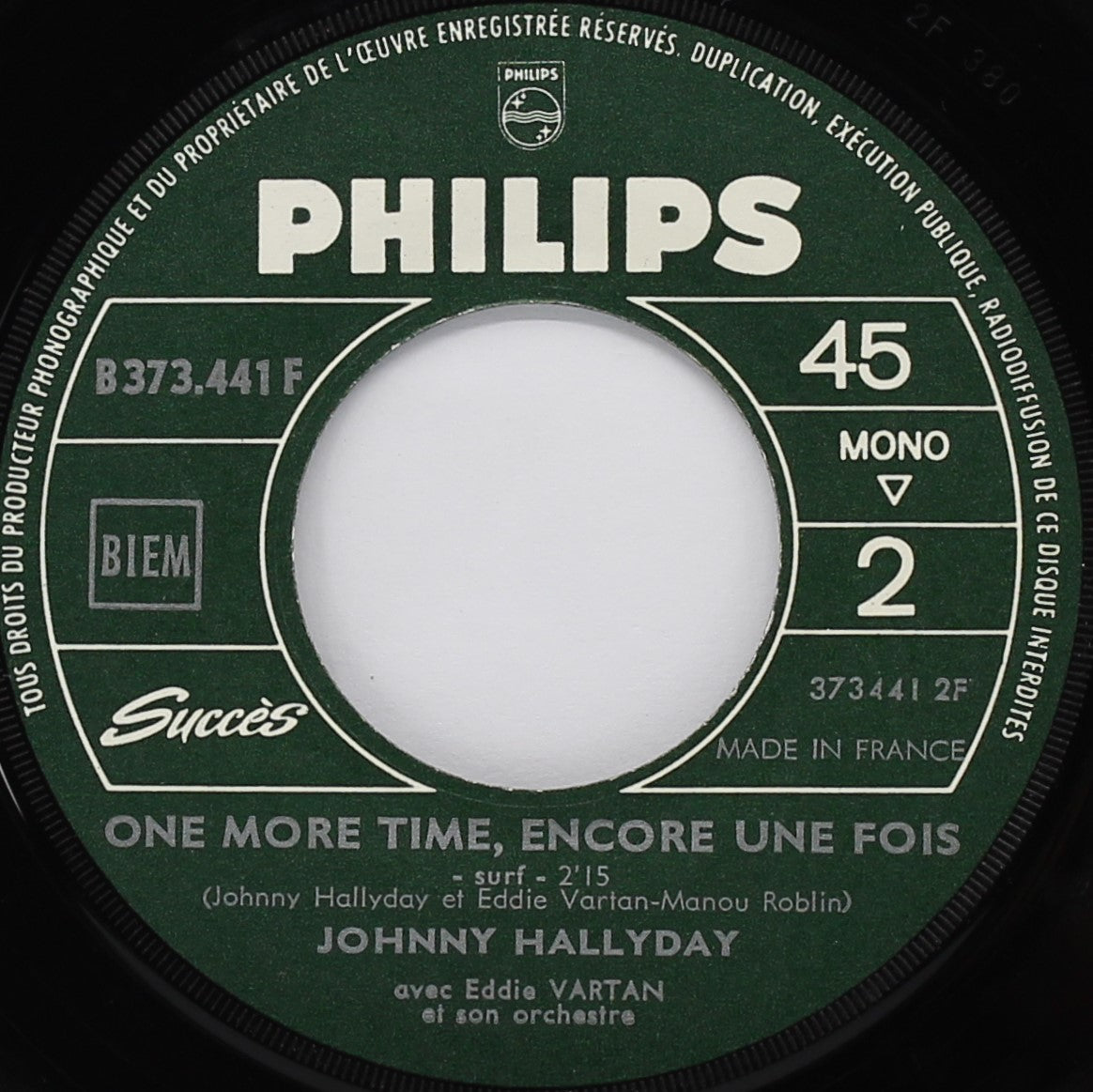 1964Johnny Hallyday – Le Pénitencier / One More Time, Encore Une Fois, Vinyl, 7&quot;, 45 RPM, Single, France 1964