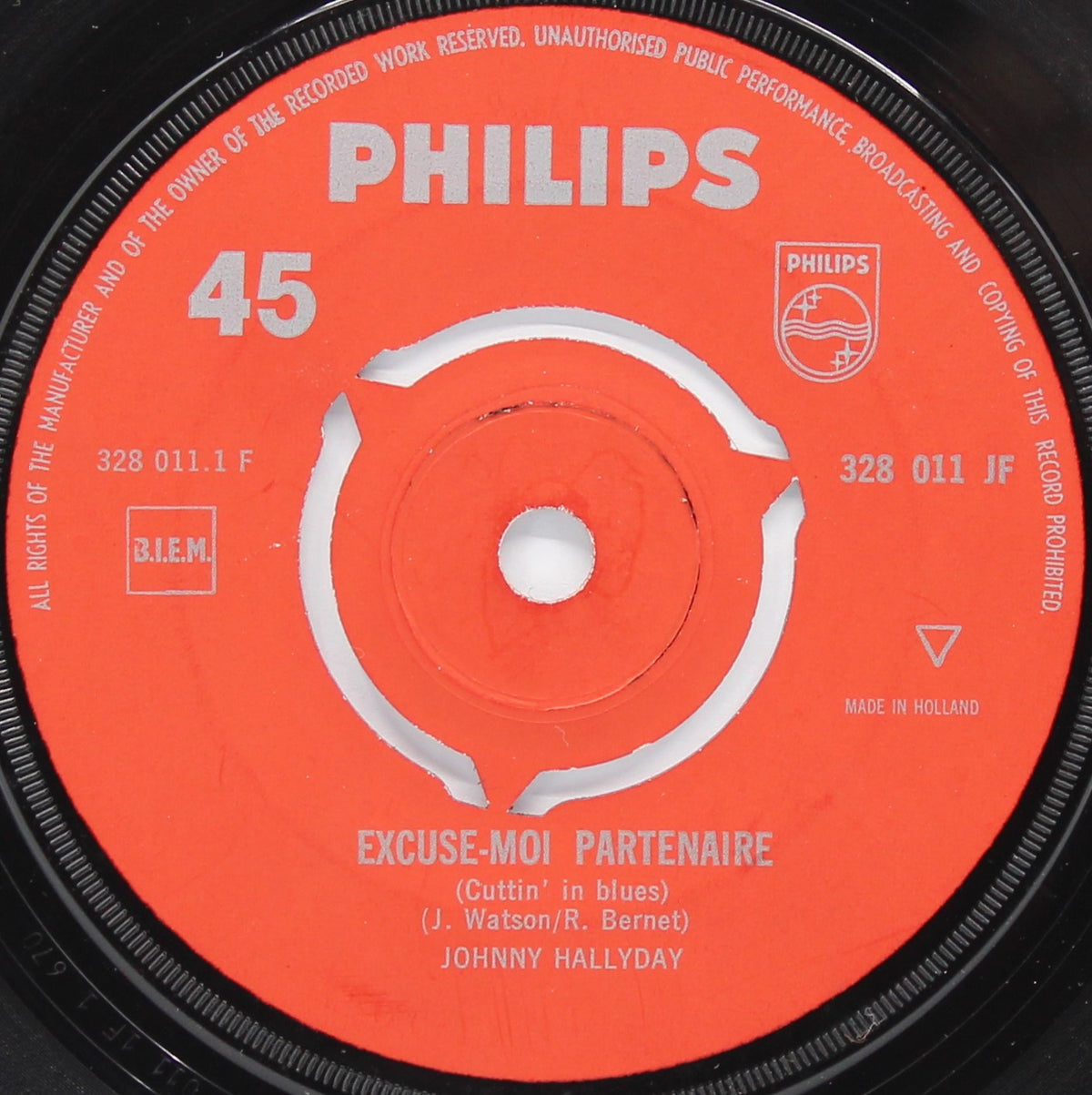 Johnny Hallyday – Excuse-Moi Partenaire / Quand Je L&#39;ai Vue Devant Moi, Vinyl, 7&quot;, 45 RPM, Netherlands 1963