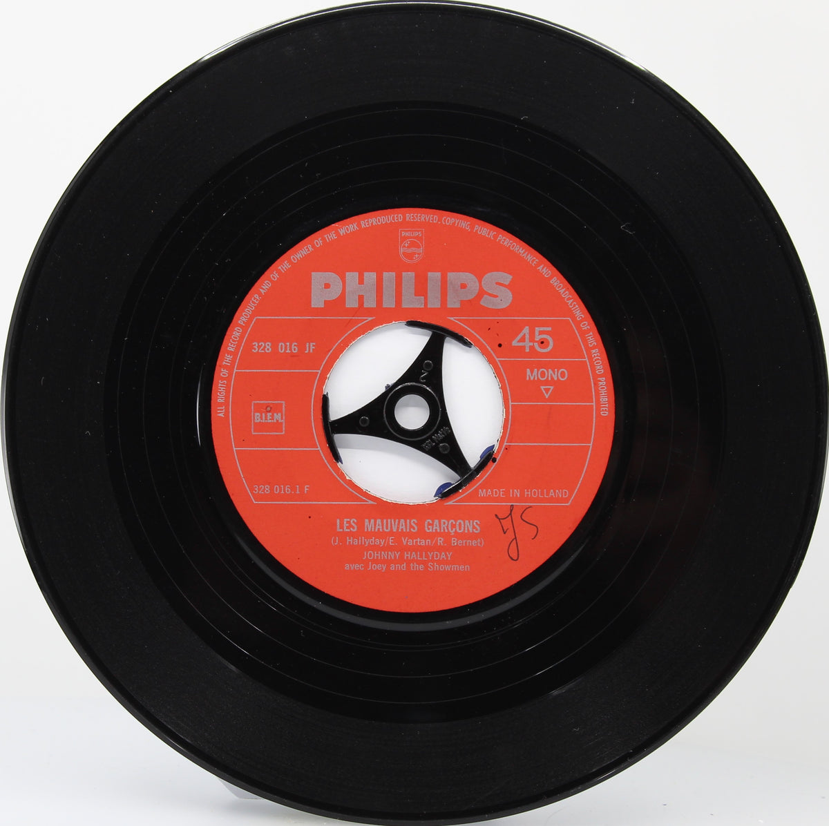 Johnny Hallyday – Les Mauvais Garçons, Vinyl, 7&quot;, 45 RPM, Single, Netherlands 1964