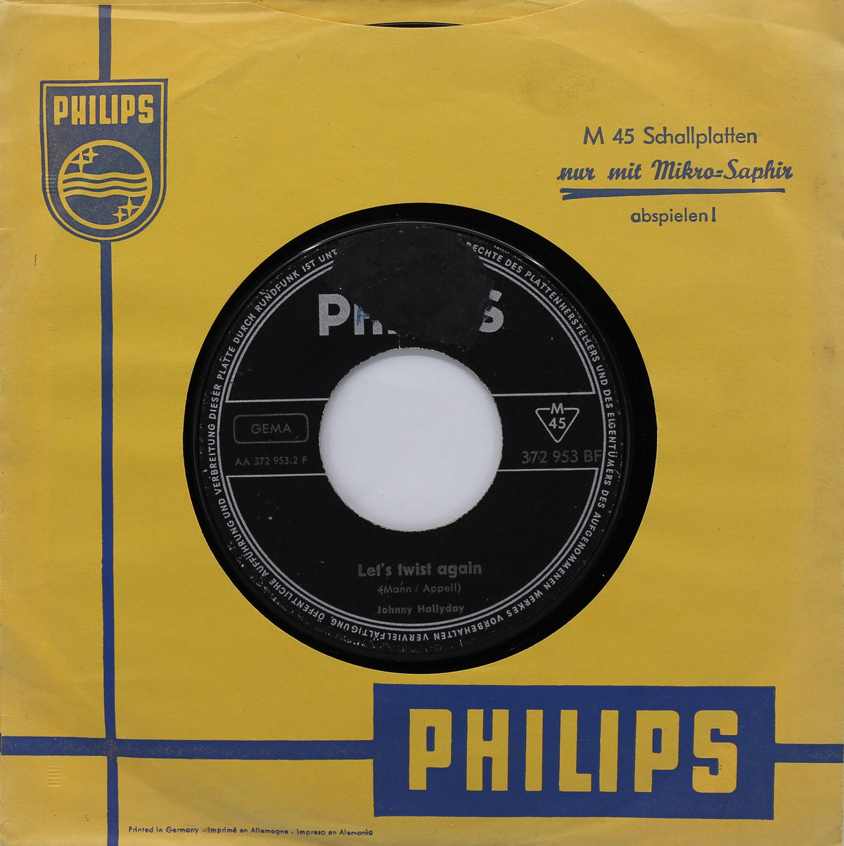 Johnny Hallyday – High School Confidential, Vinyl, 7&quot;, 45 RPM, Single, Mono, Germany 1962