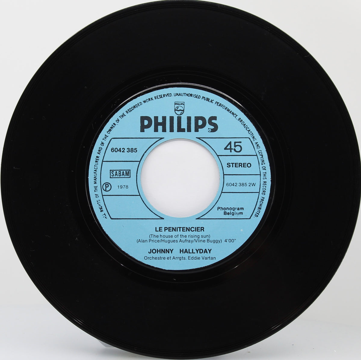 Johnny Hallyday – Johnny Lui Dit Adieu, Vinyl, 7&quot;, 45 RPM, Single, Belgium 1978