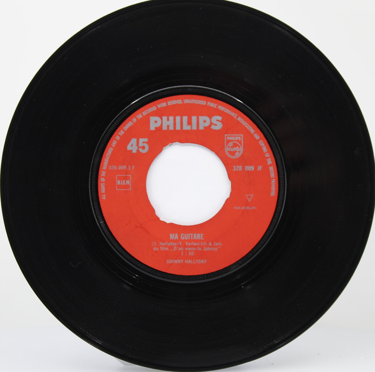 Johnny Hallyday ‎– Ma Guitare / Quitte-Moi Doucement,  Vinyl, 7&quot;, 45 RPM, Single, Mono, Netherlands 1963