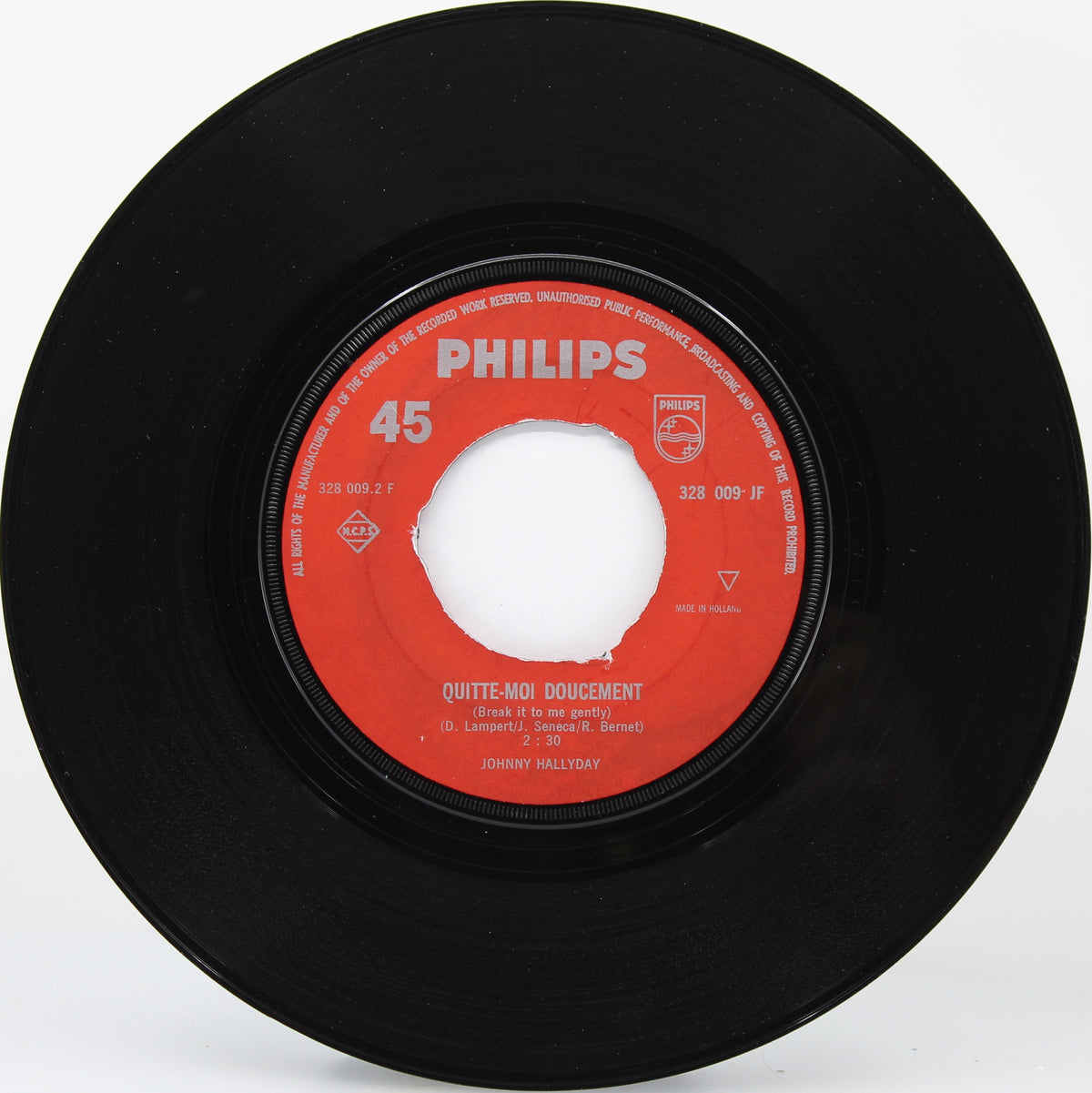 Johnny Hallyday ‎– Ma Guitare / Quitte-Moi Doucement,  Vinyl, 7&quot;, 45 RPM, Single, Mono, Netherlands 1963