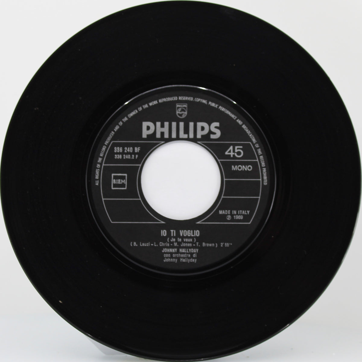 Johnny Hallyday ‎– Quanto Ti Amo / Io Ti Voglio,  Vinyl, 7&quot;, 45 RPM, Mono, Italy 1969