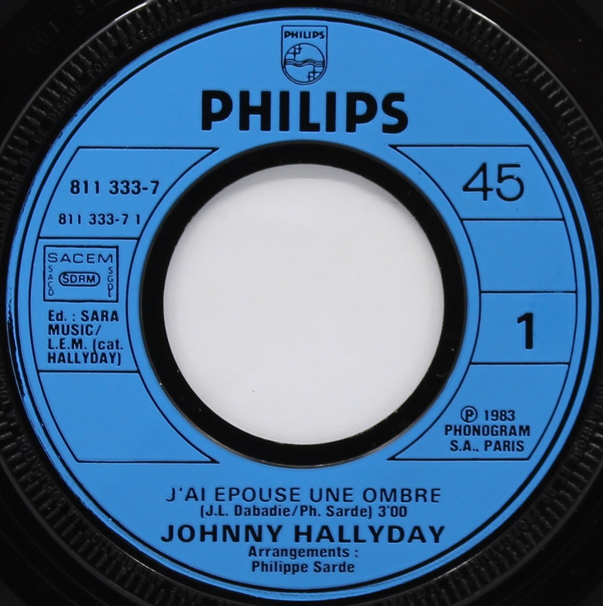 Johnny Hallyday – J&#39;ai Épousé Une Ombre, Vinyl, 7&quot;, 45 RPM, Single, France 1983