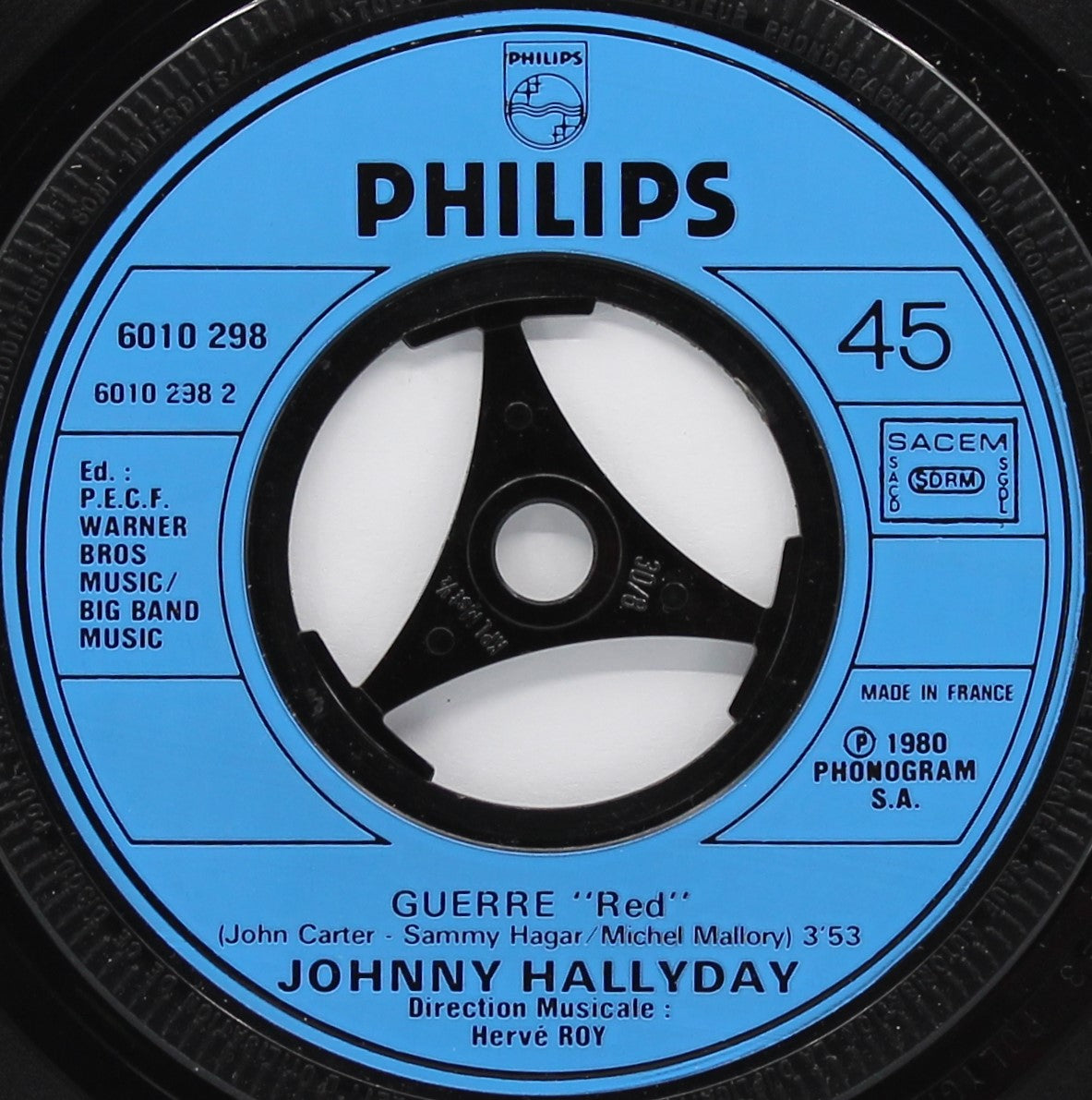 Johnny Hallyday ‎– Chez Madame Lolita / Guerre, Vinyl, 7&quot;, 45 RPM, Single, France 1980