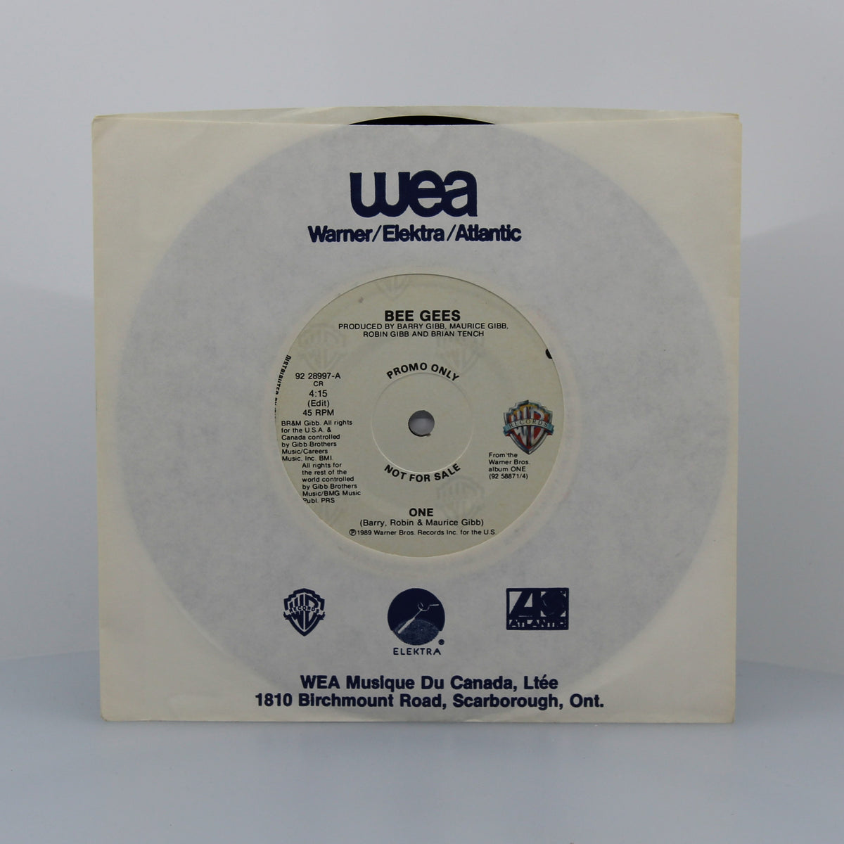 Bee Gees - One, Vinyl 7&quot; Single 45Rpm Promo, Canada 1989