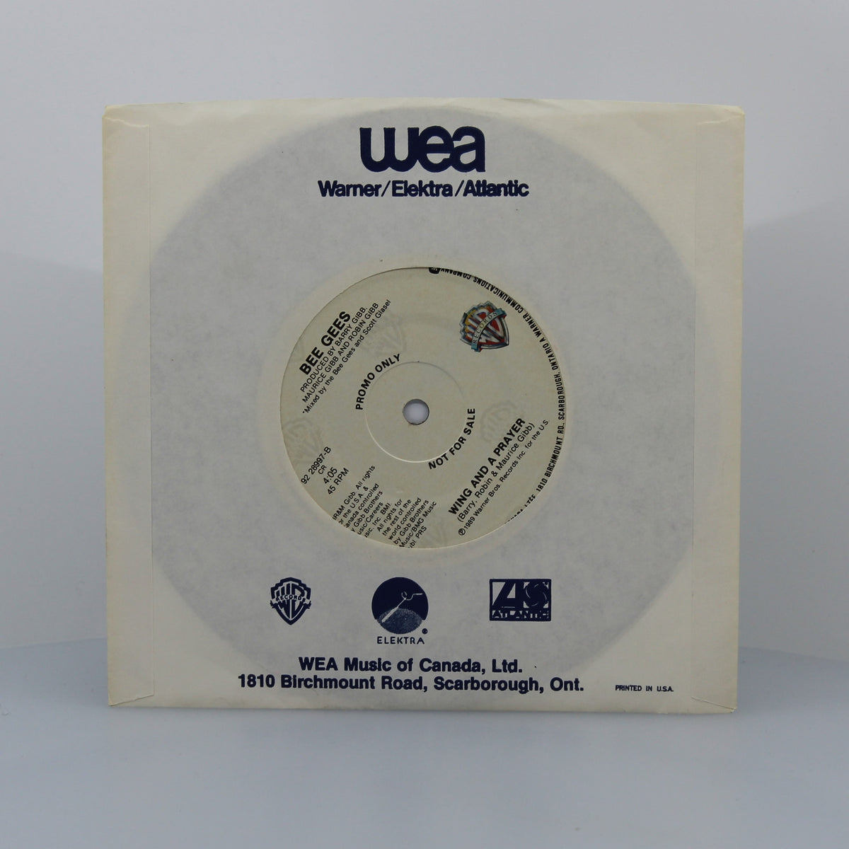 Bee Gees - One, Vinyl 7&quot; Single 45Rpm Promo, Canada 1989