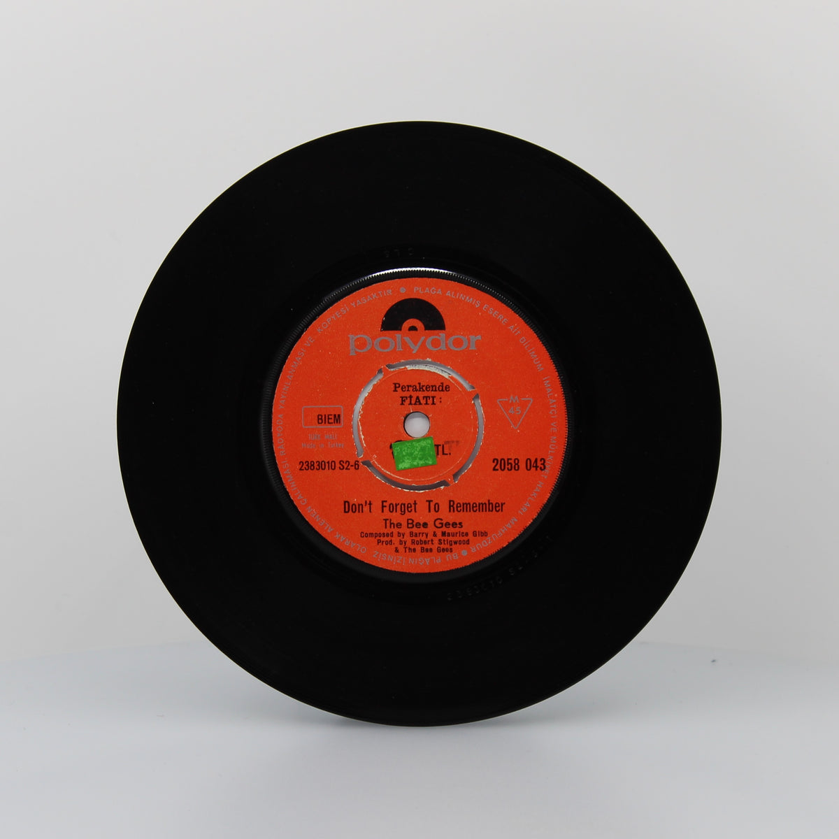 Bee Gees - Don&#39;t Forget To Remember, Vinyl 7&quot; Single 45Rpm, Turkey