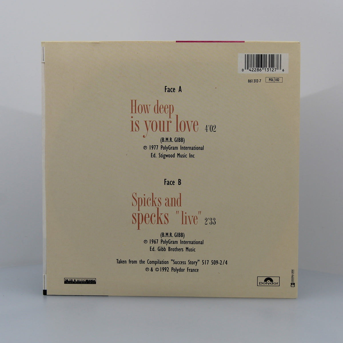 Bee Gees - How Deep Is Your Love, Vinyl 7&quot; Single 45Rpm, France 1992