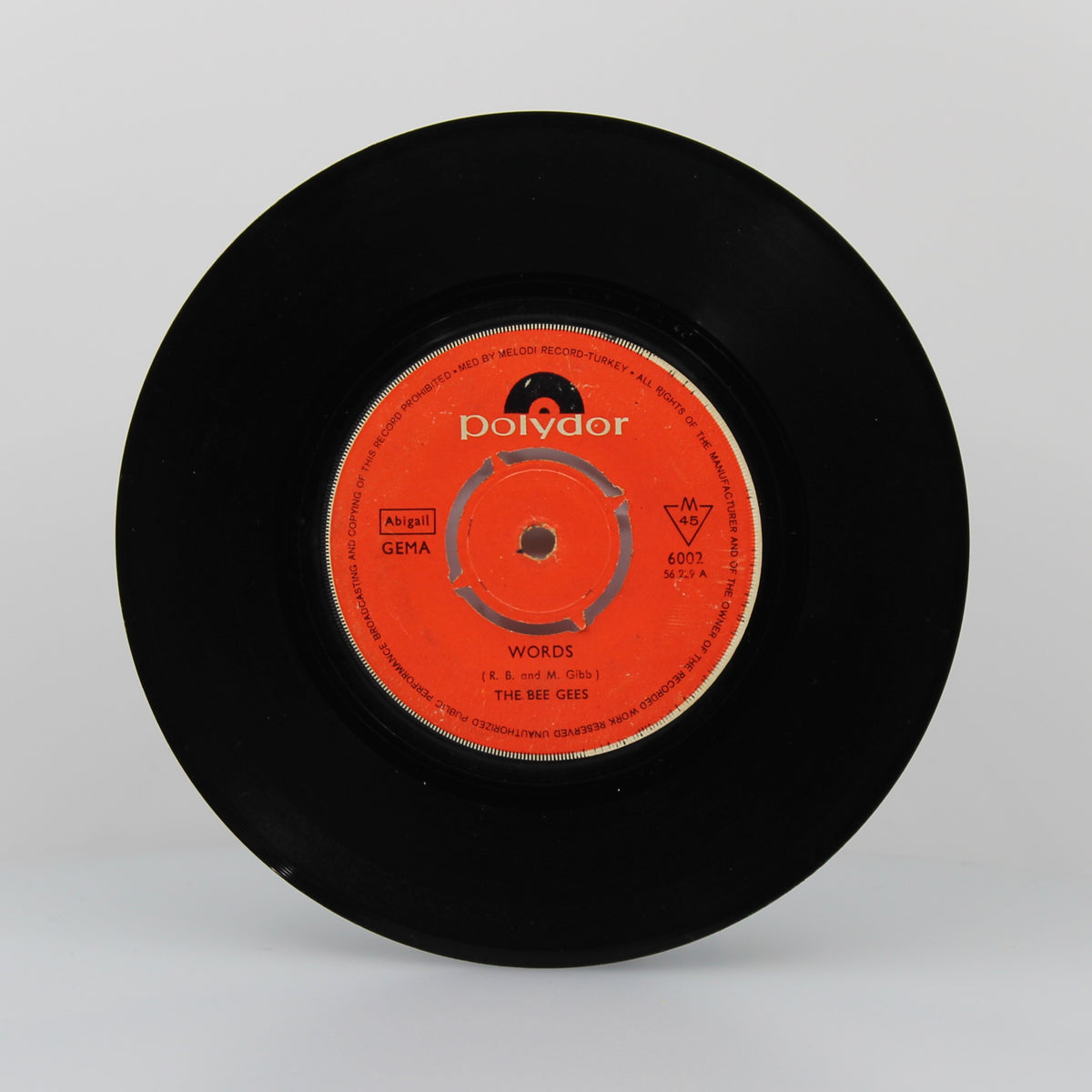 Bee Gees - Words, Vinyl 7&quot; Single 45Rpm, Turkey