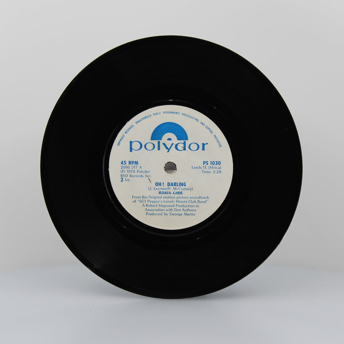 Robin Gibb - Oh! Darling, Vinyl 7&quot; Single 45Rpm, Rhodesia 1978