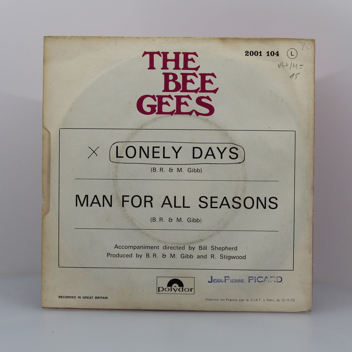 Bee Gees - Lonely Days, Vinyl 7&quot; Single 45Rpm, France 1970