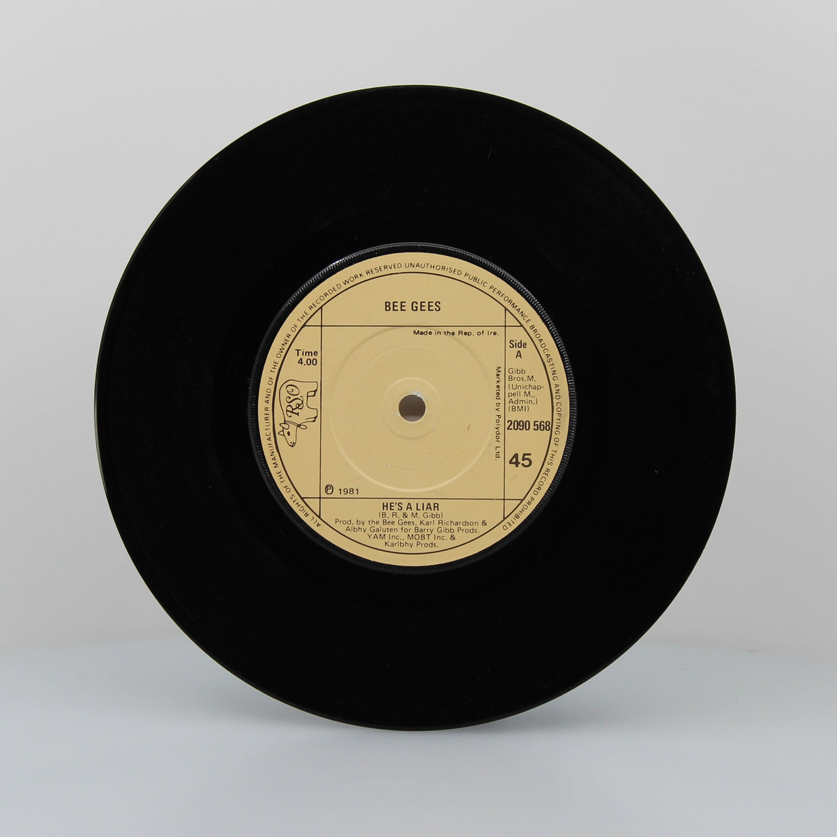 Bee Gees - He&#39;s A Liar, Vinyl 7&quot; Single 45Rpm, Ireland 1981