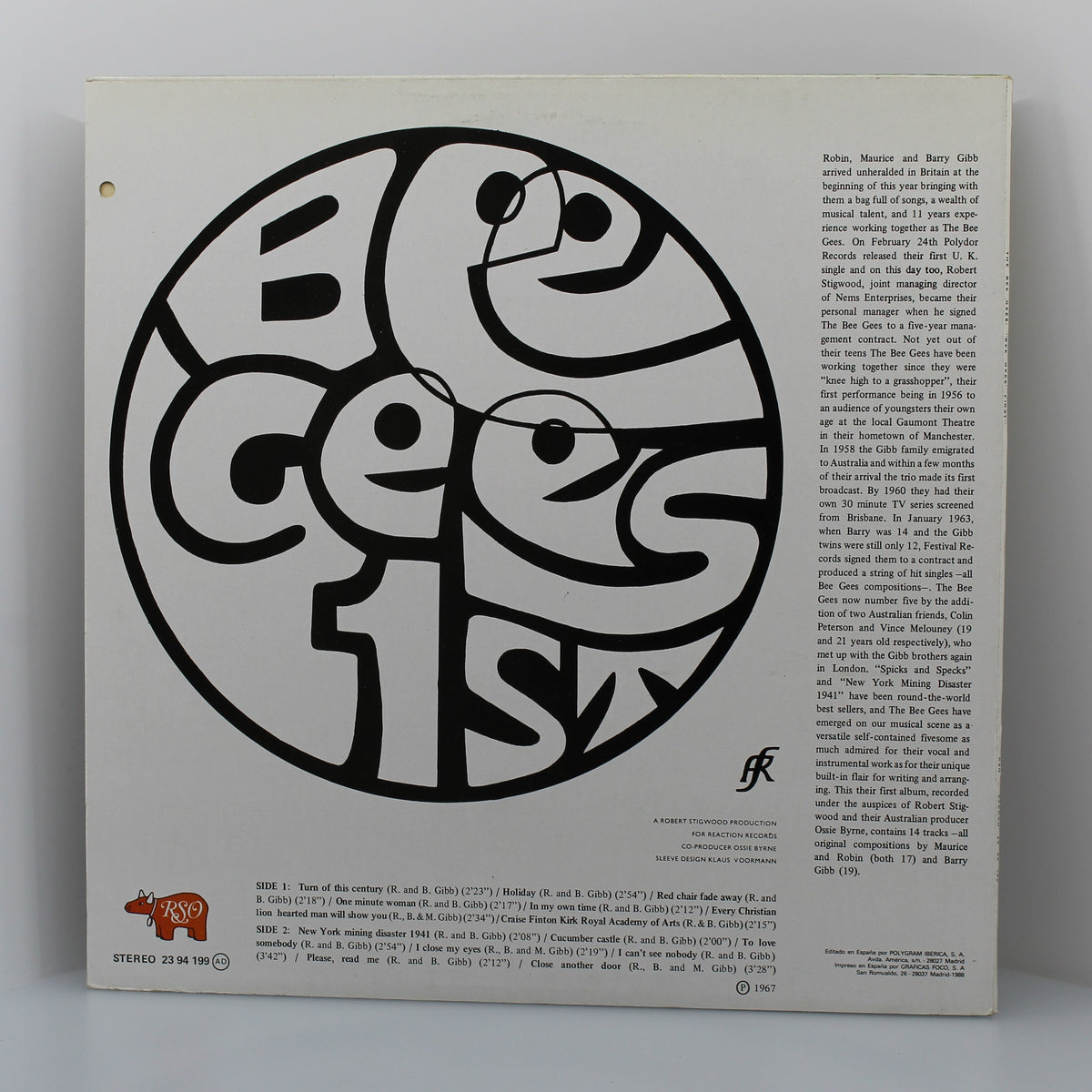Bee Gees - 1st, Vinyl LP 33Rpm Album Reissue, Spain 1988