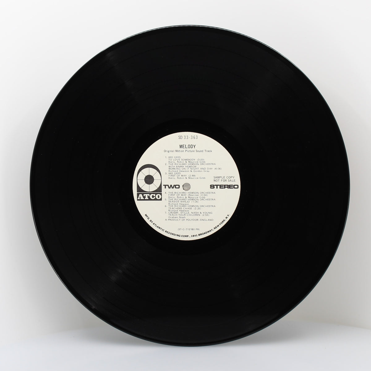 Bee Gees - Various – Melody Original Motion Picture Sound Track, Vinyl, LP 33Rpm, Album, Promo, Mono, United States 1971