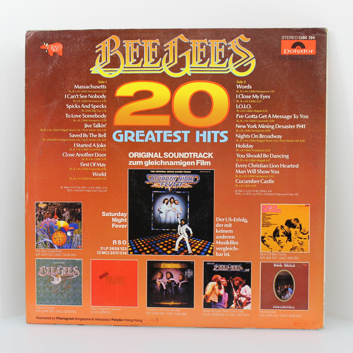 Bee Gees - 20 Greatest Hits, Vinyl, LP 33Rpm, Compilation, Singapore, Malaysia &amp; Hong Kong 1978