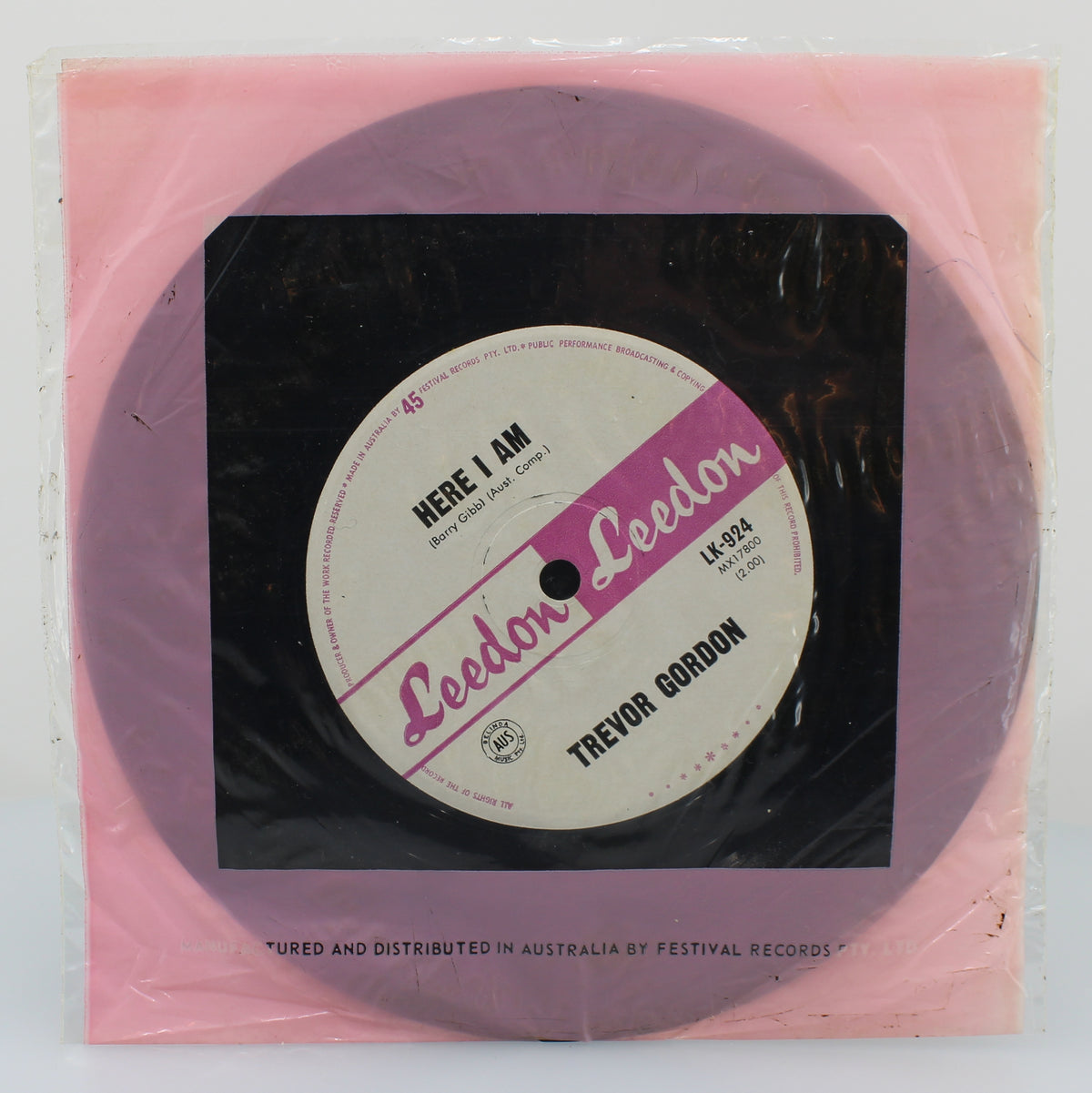 Trevor Gordon, Leedon, Vinyl Single (45 repm), Australia 1965 (s 1090)