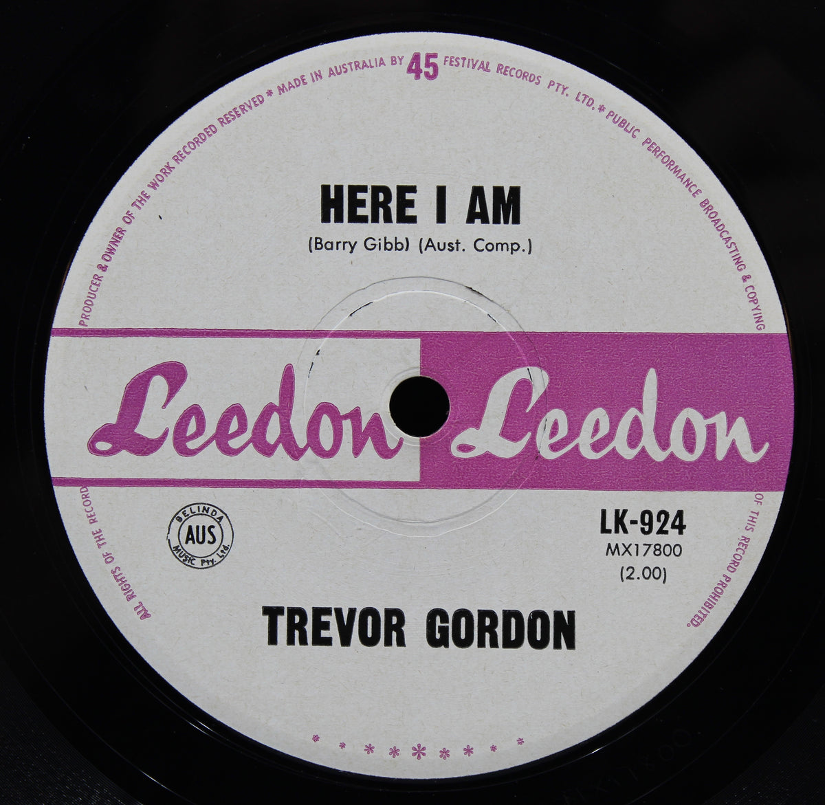 Trevor Gordon, Leedon, Vinyl Single (45 repm), Australia 1965 (s 1090)