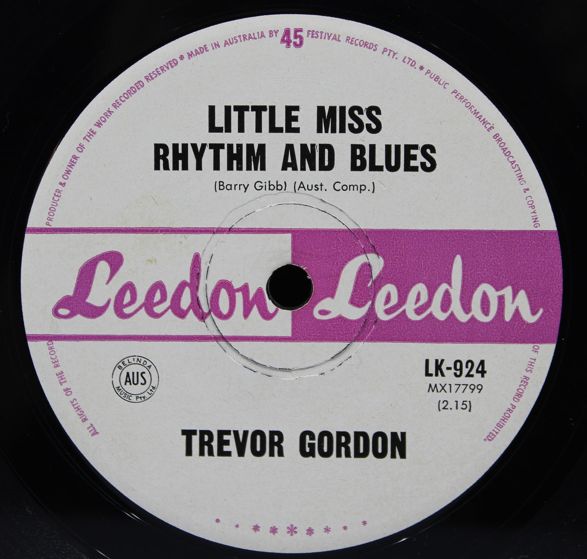 Trevor Gordon, Leedon, Vinyl Single (45 repm), Australia 1965 (s 1090)