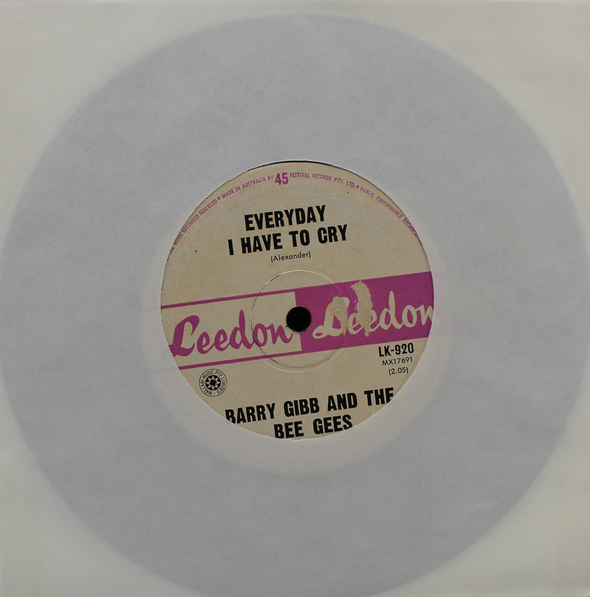 Barry Gibb And The Bee Gees, Vinyl Single (45rpm), Australia