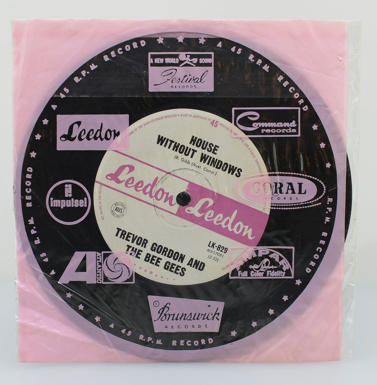 Trevor Gordon And The Bee Gees, Leedon, House Without Windows, Vinyl Single (45rpm), Australia (s 1093)