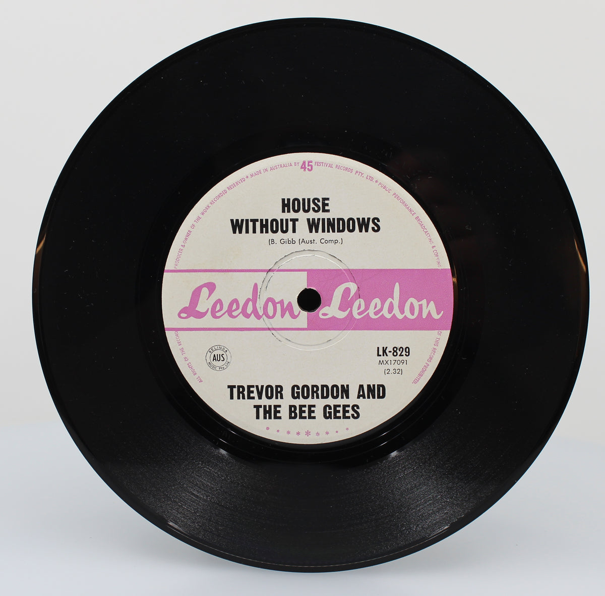 Trevor Gordon And The Bee Gees, Leedon, House Without Windows, Vinyl Single (45rpm), Australia (s 1093)