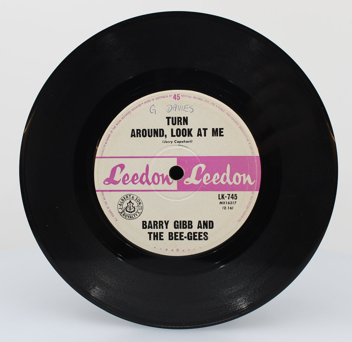 Barry Gibb And The Bee Gees, Leedon, Turn Around, Look At Me, Vinyl Single (45rpm)