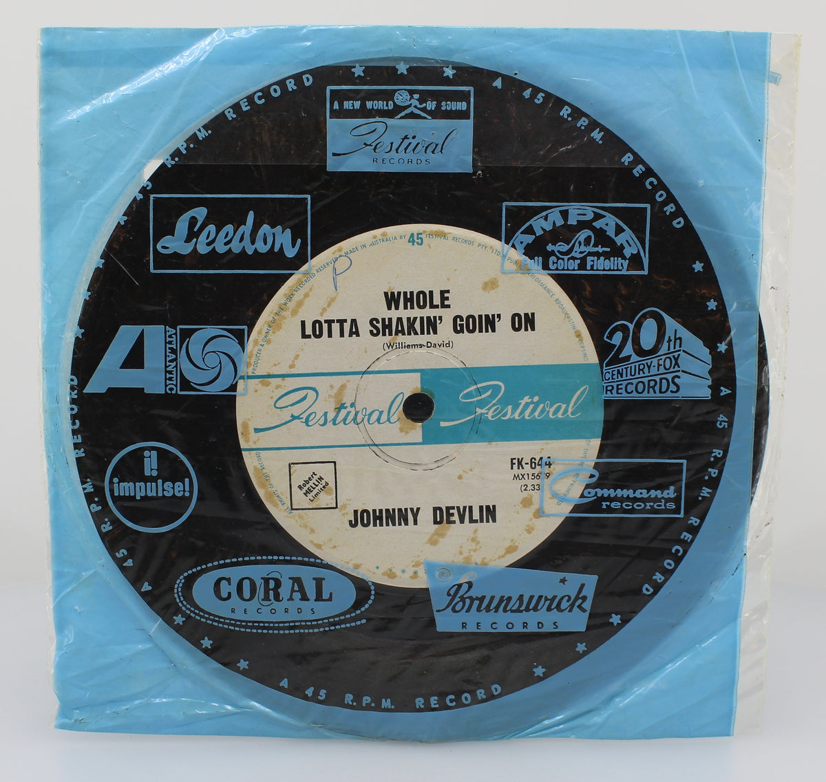 Johnny Devlin, Leedon, Vinyl Single (45rpm), Whole Lotta Shakin&#39; Goin&#39; On, Australia (s 1097)