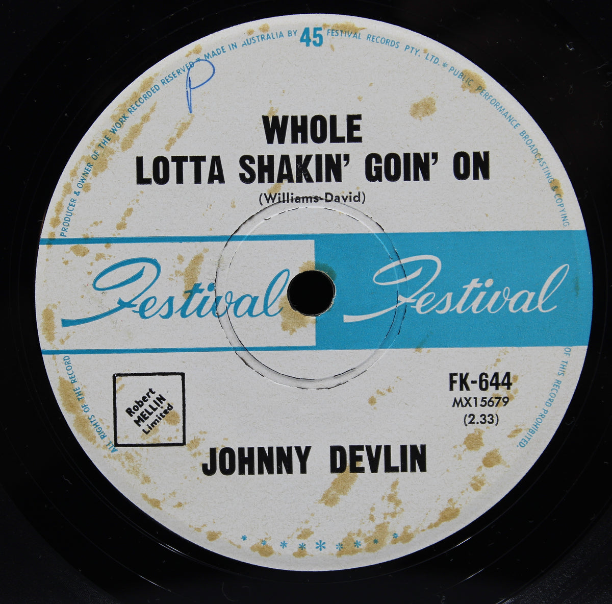 Johnny Devlin, Leedon, Vinyl Single (45rpm), Whole Lotta Shakin&#39; Goin&#39; On, Australia (s 1097)