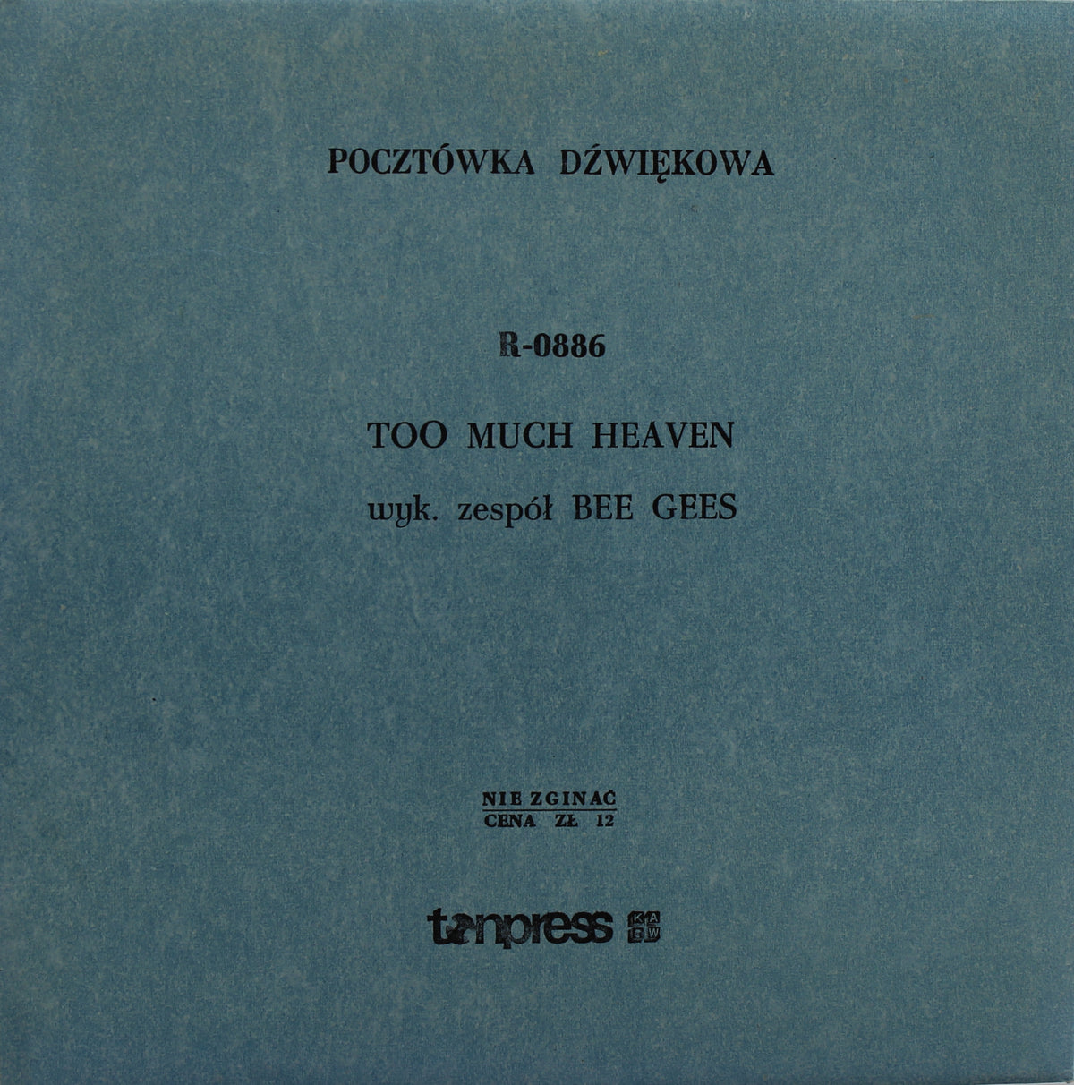 Bee Gees, Too Much Heaven, Flexi-disc (45rpm), Poland 1979 (s 1106)