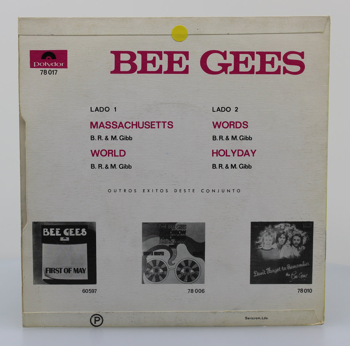 Bee Gees, Massachusetts, Vinyl Single (45rpm), Portugal 1967 (s 1110)