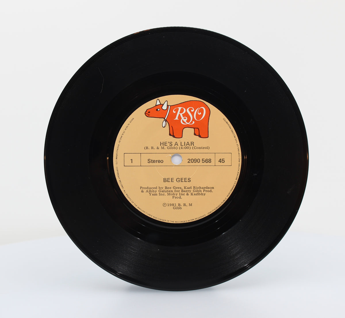 Bee Gees, He&#39;s A Liar, Vinyl 7&quot; (45rpm), New Zealand 1981