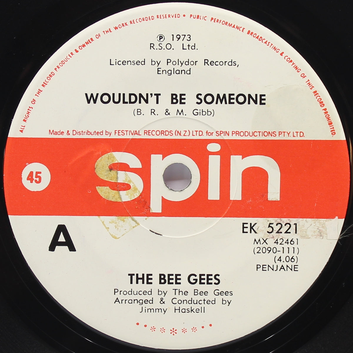 Bee Gees, Wouldnt&#39;t Be Someone, Vinyl 7&quot; (45rpm), New Zealand