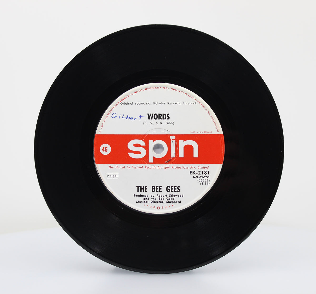 Bee Gees, Words, Vinyl 7&quot; (45rpm), New Zealand 1968