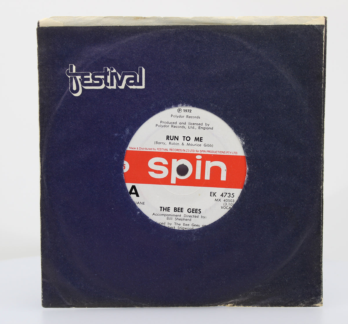 Bee Gees, Run To Me, Vinyl 7&quot; (45rpm), New Zealand 1972