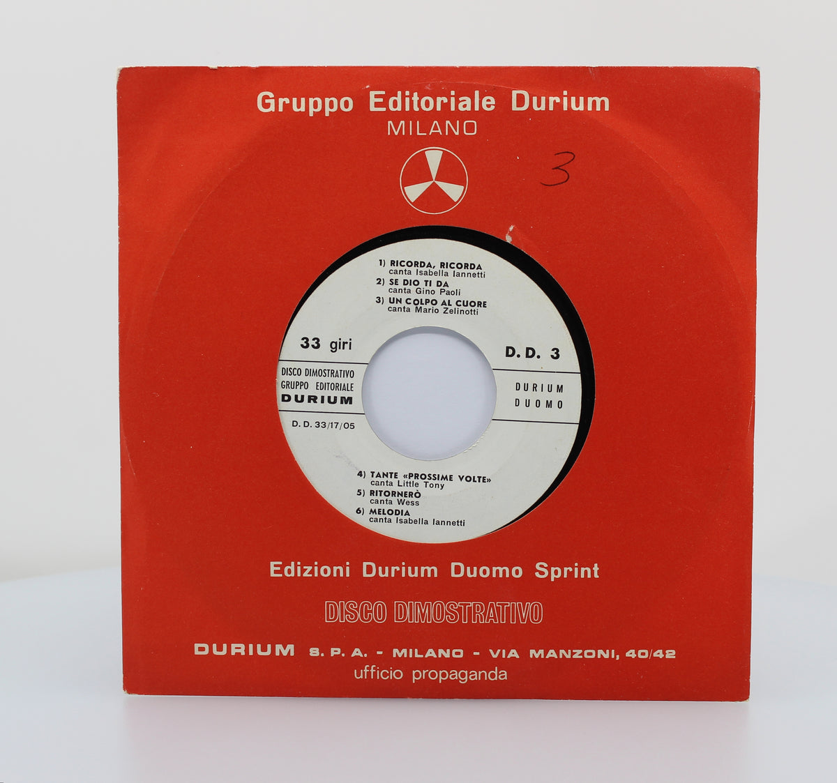 Bee Gees, Disco Dimostrativo D.D.3, Vinyl EP (33 ⅓rpm), Italy 1970 (s 1216)