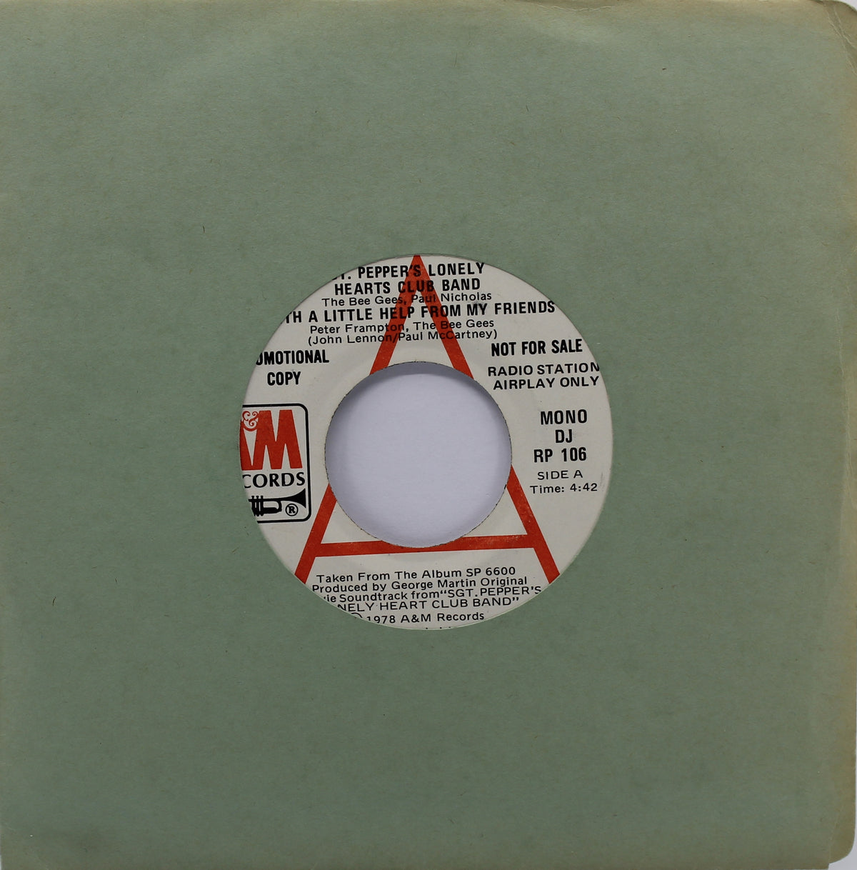 Bee Gees, Paul Nicholas, Peter Frampton ‎– Sgt. Pepper&#39;s Lonely Hearts Club Band, Vinyl 7&quot; (45rpm) PROMO, Canada 1978  (s 1217)