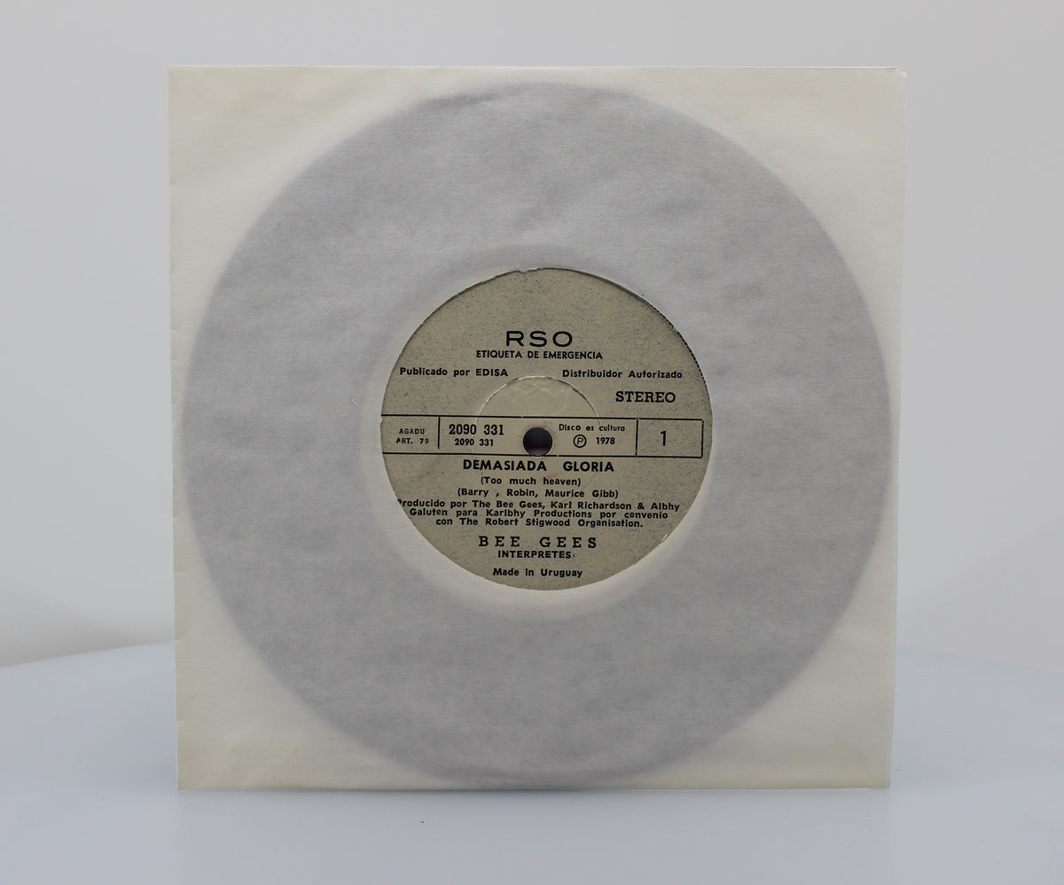 Bee Gees - Demasiada Gloria, Vinyl, 7&quot;, 33 ⅓ RPM, Single, White Emergency Label, Uruguay 1978