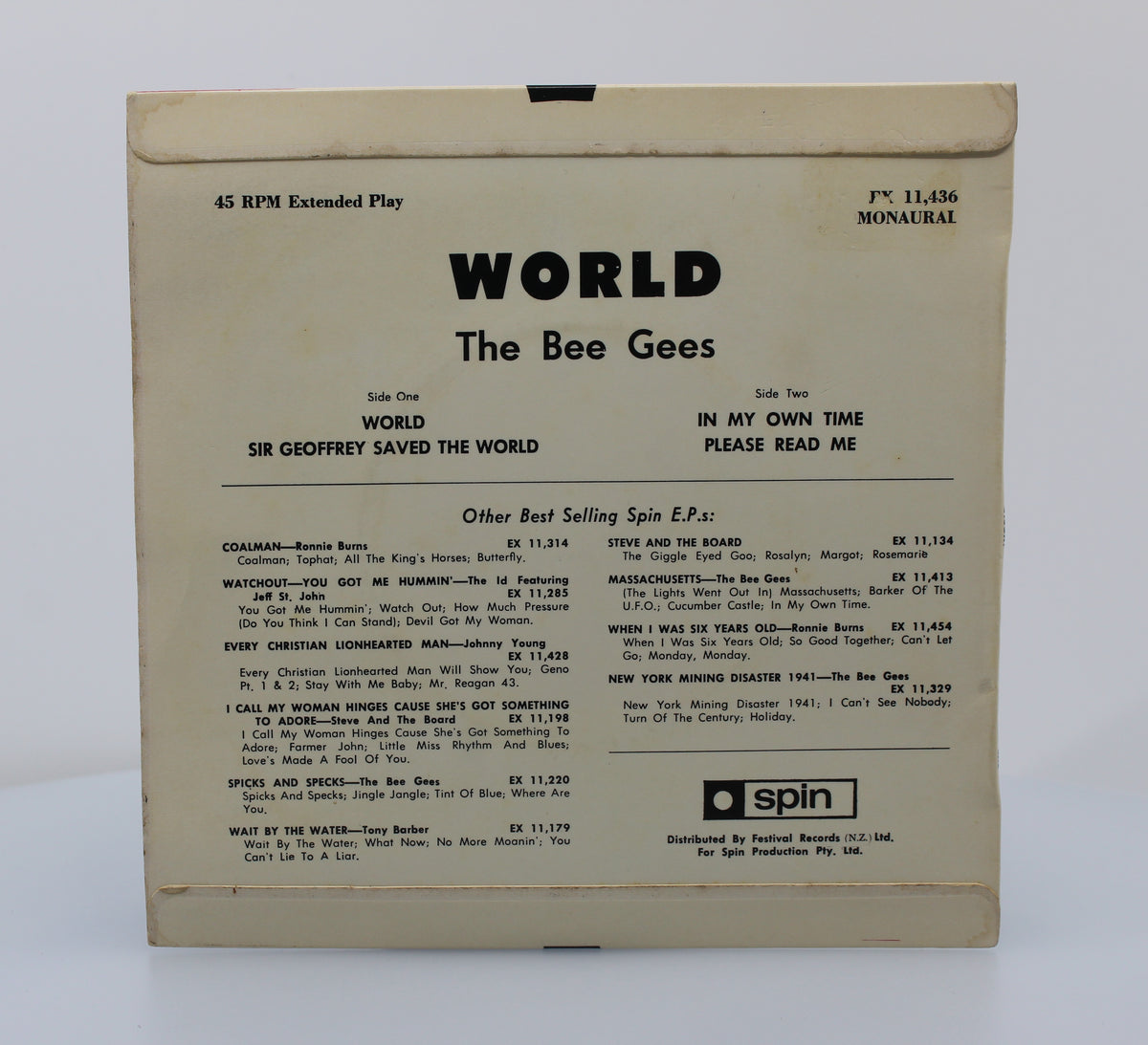 Bee Gees - World, Vinyl, 7&quot;, EP, Mono, Australia 1968