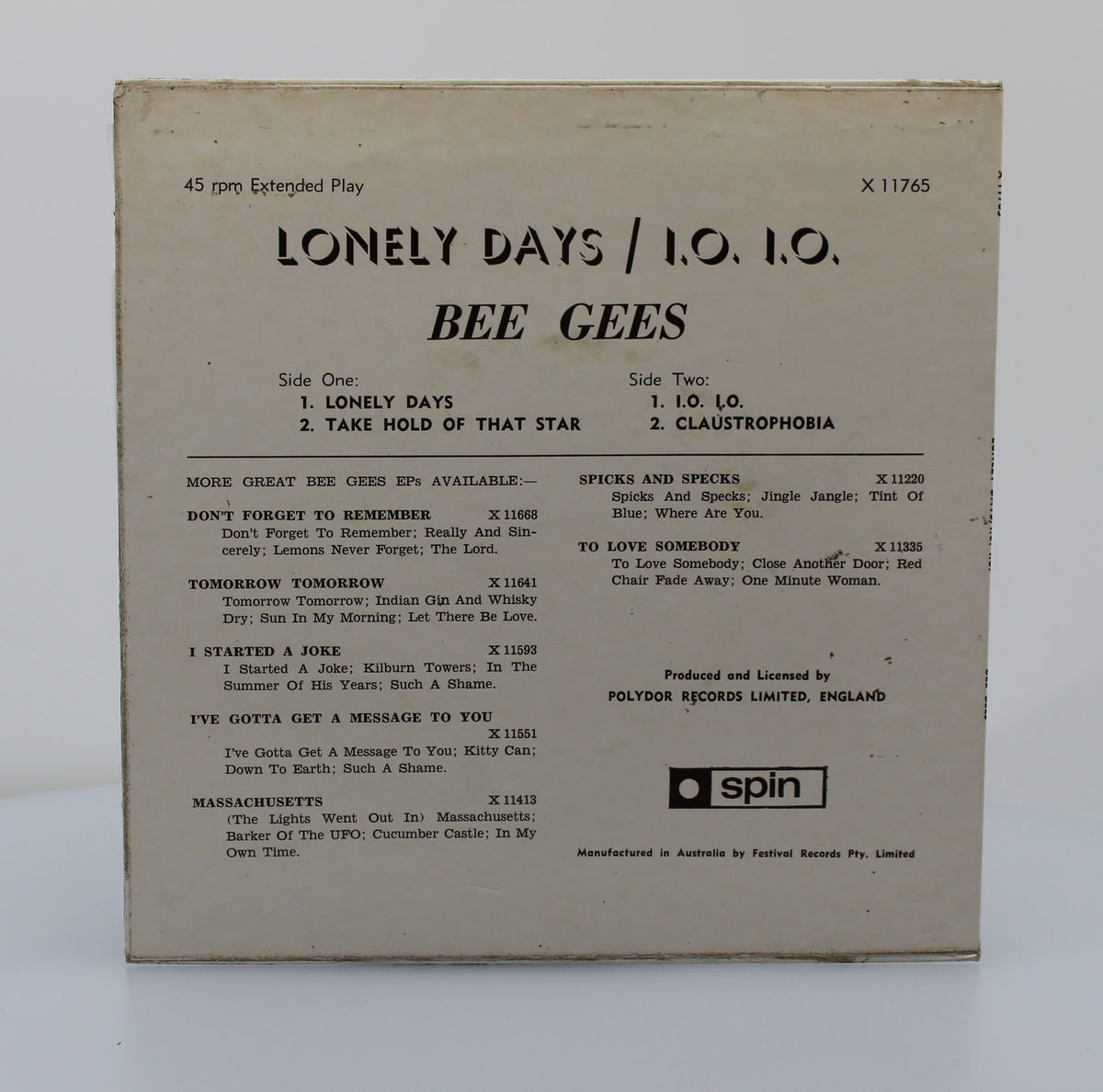 Bee Gees - Lonely Days, Vinyl, 7&quot;, 45 RPM, EP, Reissue, Australia