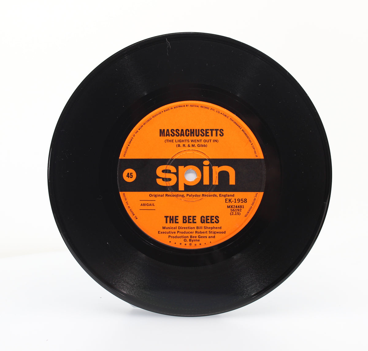 Bee Gees - Massachusetts (The Lights Went Out In), Vinyl, 7&quot;, 45 RPM, Single, Mono, Australia 1967